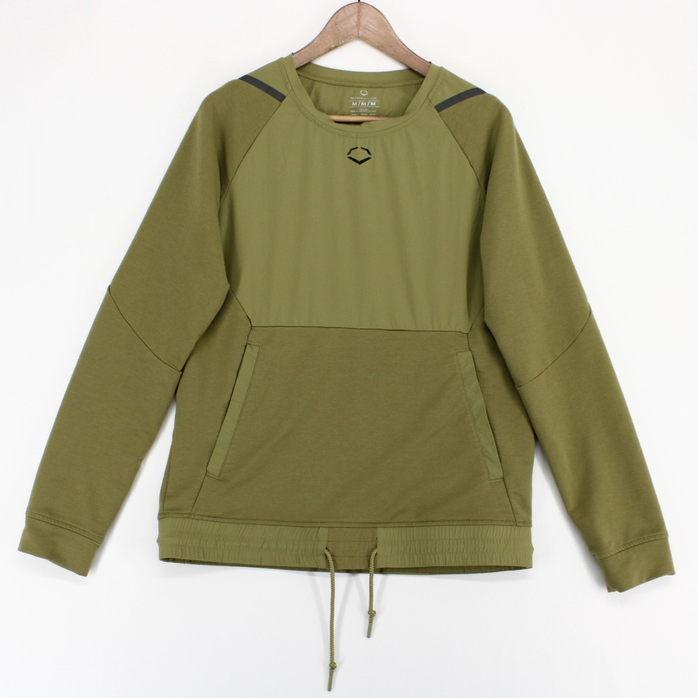 Evoshield Hybrid Woven Pullover Mens M Green Baseball Long Sleeve